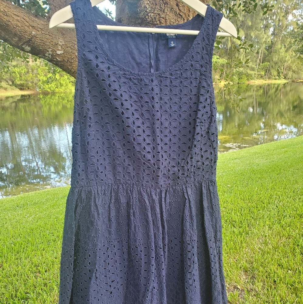 Knee length navy blue dress